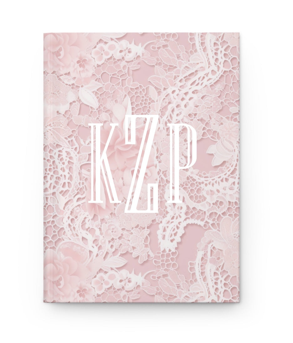 Customizable: Floral Lace Hardcover Journal for Elegant Writing, Gift for Her, Romantic Diary, Travel Journal, Scrapbooking