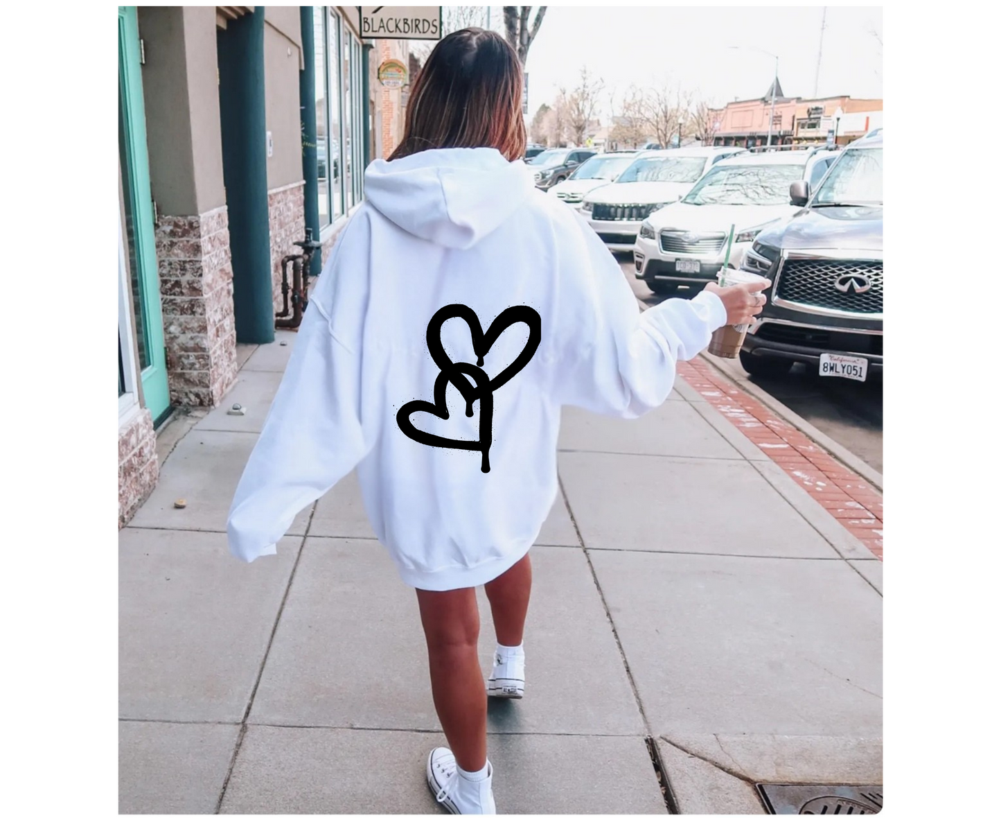 Customizable: Interlocking Graffiti Heart Heavy Blend Hoodie