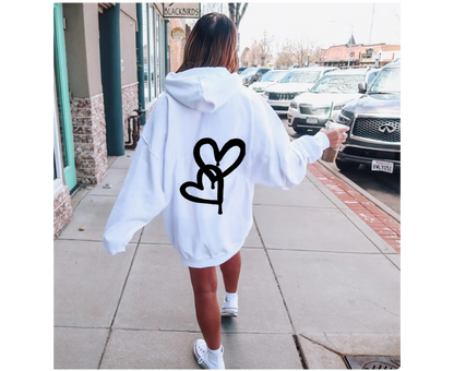 Customizable: Interlocking Graffiti Heart Heavy Blend Hoodie