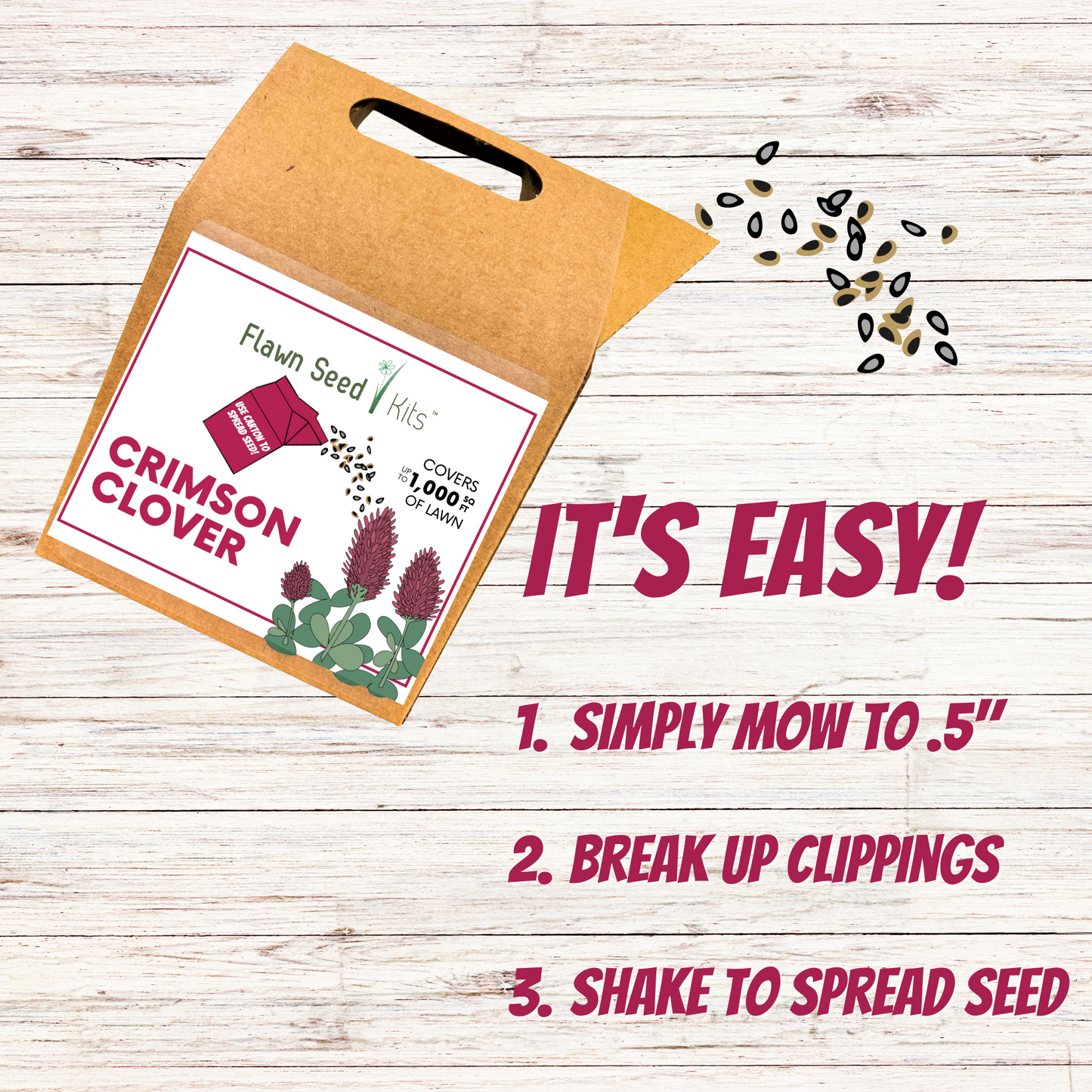 Crimson Clover Eco-Friendly Seeding Kit