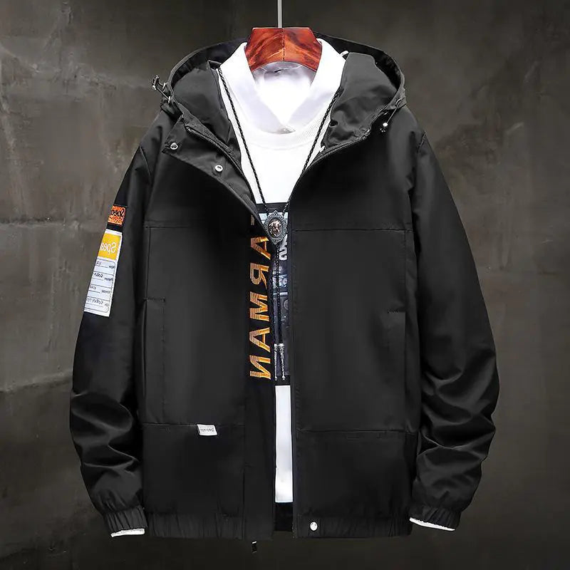 Men's Hooded Jacket - Trendy Hong Kong Style