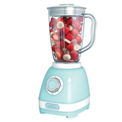 Brentwood JB-330BL 2 Speed Retro Blender in Blue with 50 Ounce Plastic | Kitchen + Metal