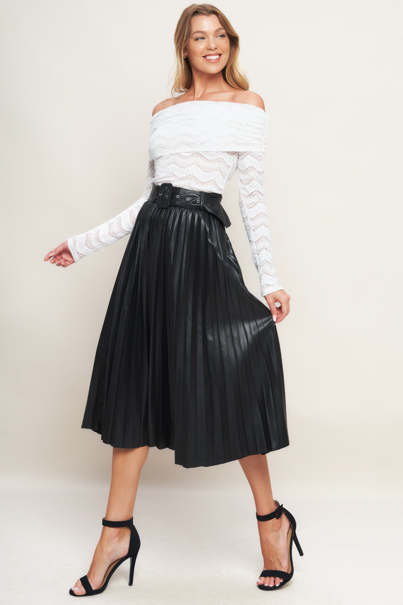 YOU FILL MY LIFE WITH LEATHER MIDI SKIRT