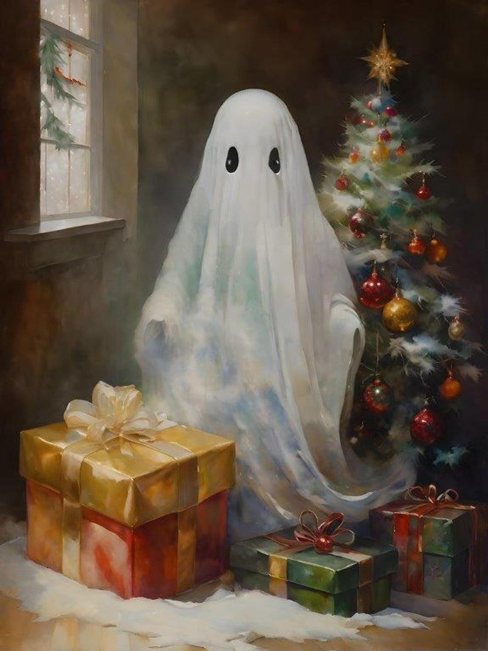 Christmas Carousel Collection - 18" x 24" Ghost of Christmas Morning Box Frame