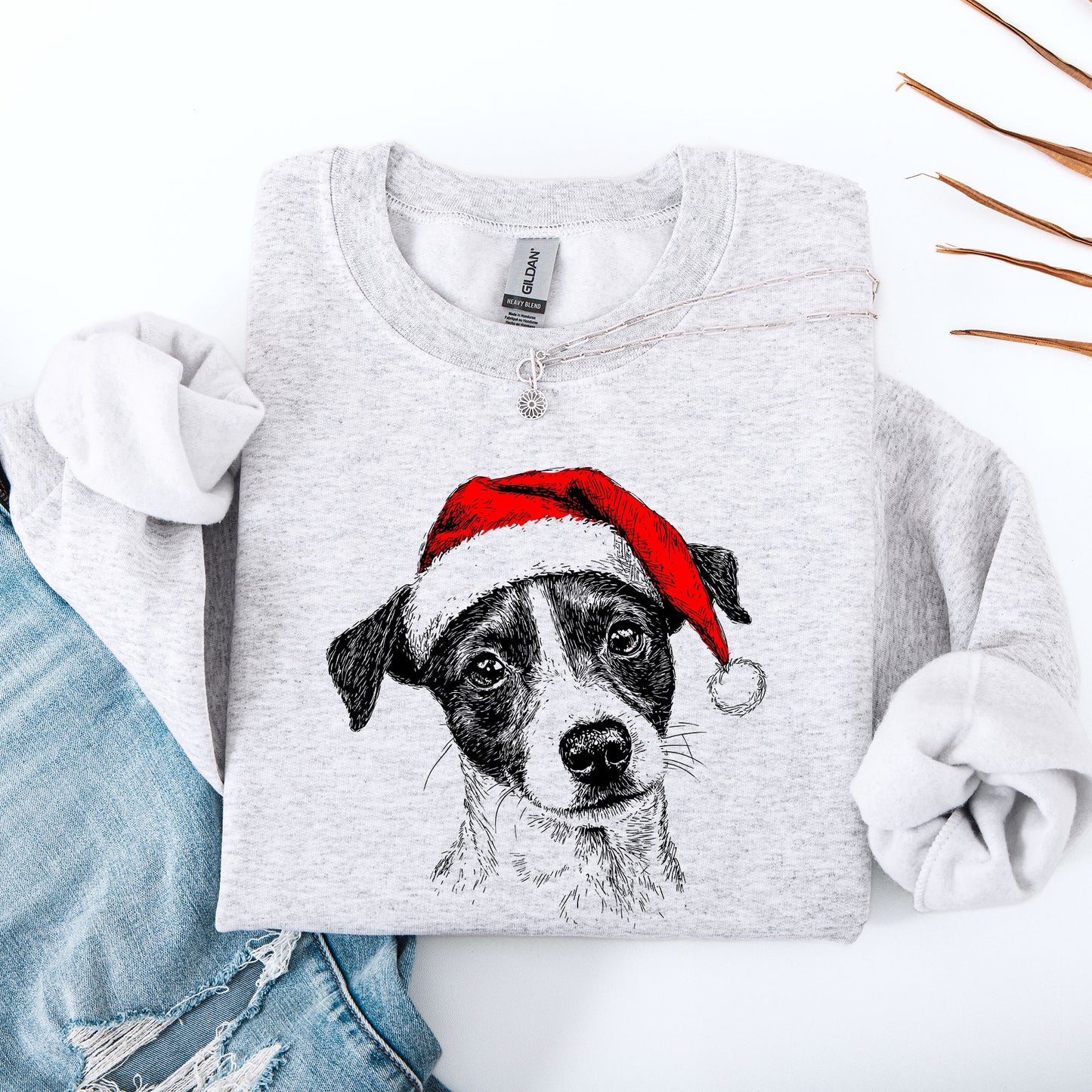 Jack Russell, Santa, Terrier Dog, Christmas, Dog Lover, Pet Sweatshirt