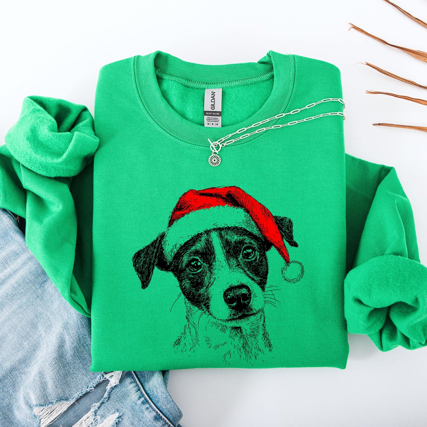 Jack Russell, Santa, Terrier Dog, Christmas, Dog Lover, Pet Sweatshirt