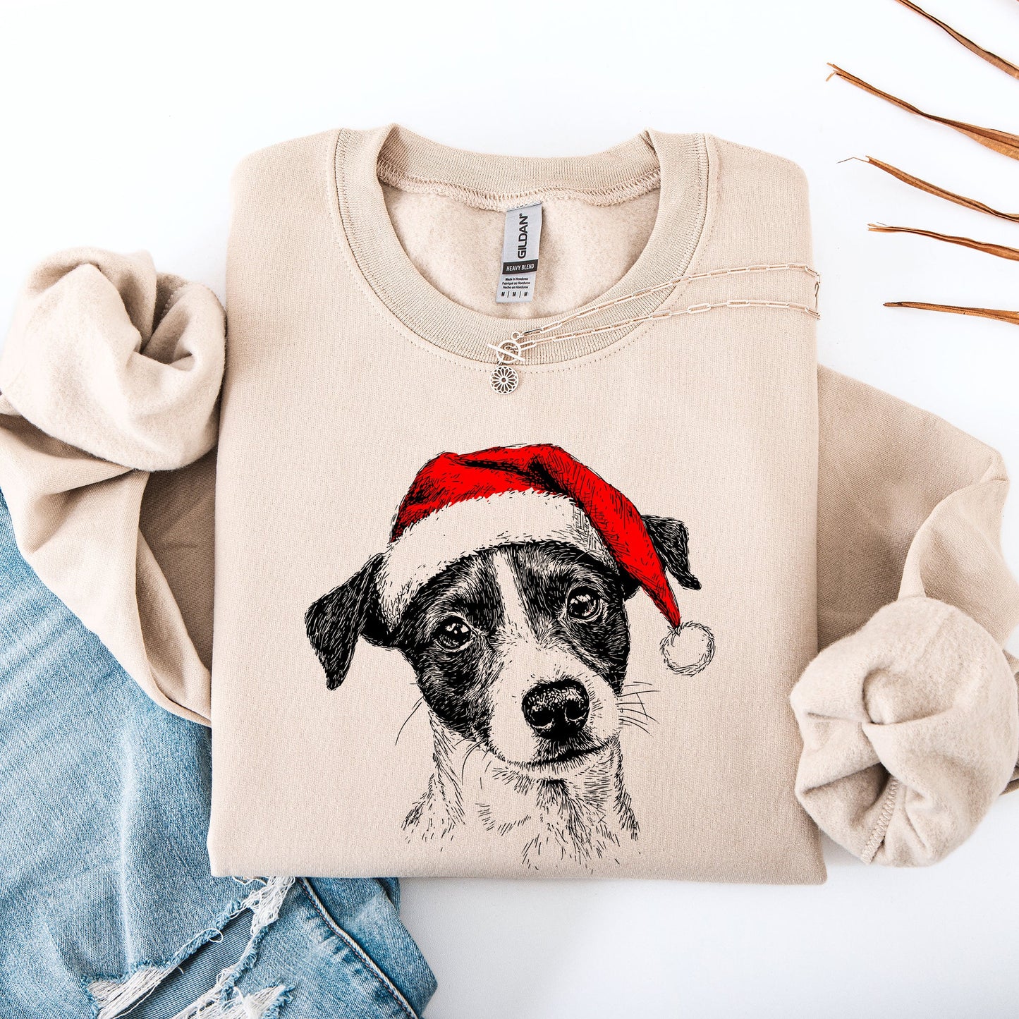 Jack Russell, Santa, Terrier Dog, Christmas, Dog Lover, Pet Sweatshirt