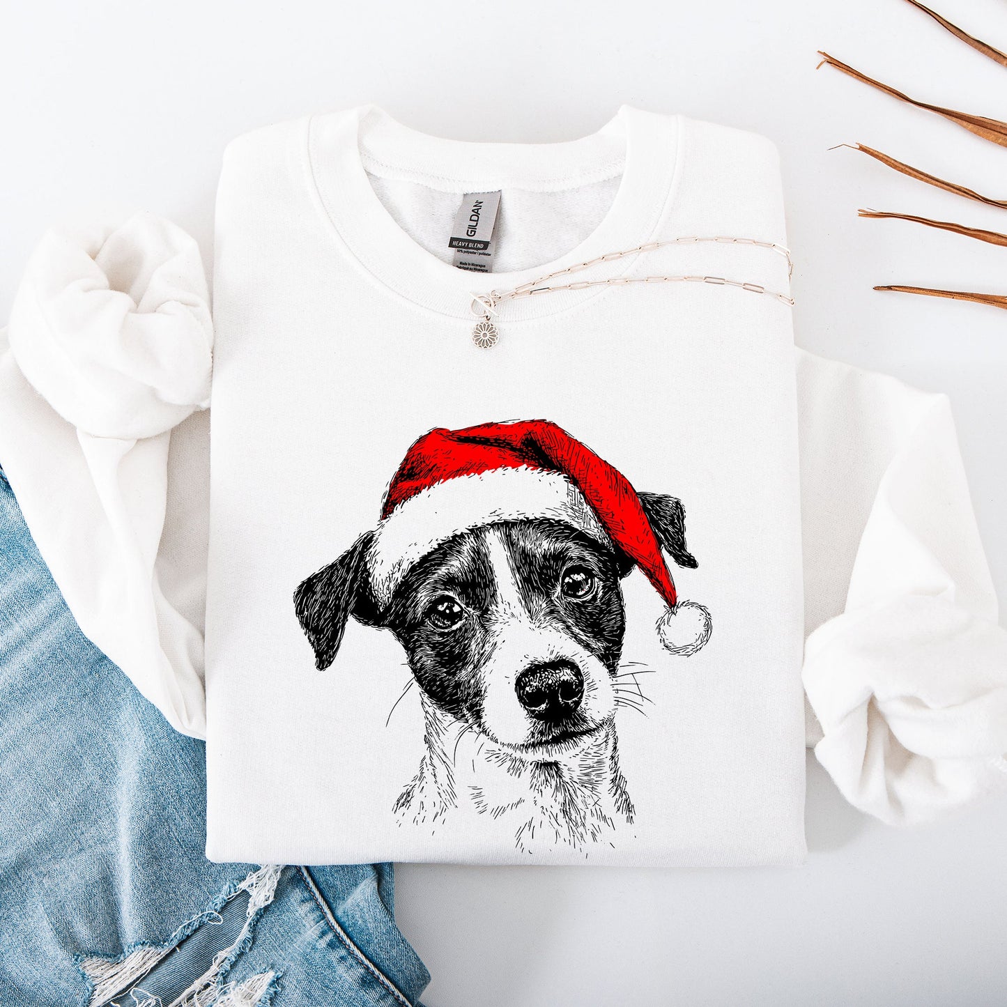 Jack Russell, Santa, Terrier Dog, Christmas, Dog Lover, Pet Sweatshirt