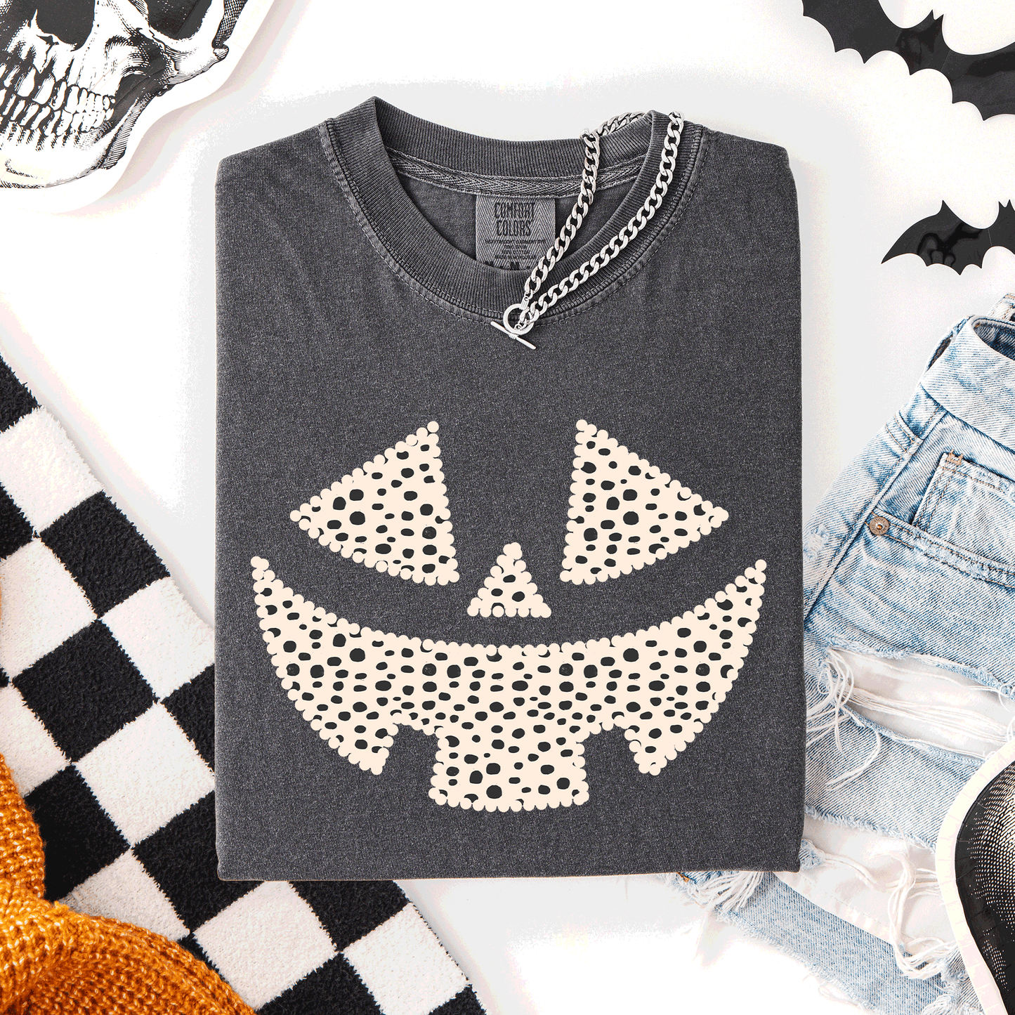 Jack o Lantern, Dalmatian Print, Halloween, Comfort Colors T-Shirt