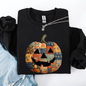 Jack o Lantern, Faux Quilt Pumpkin, Halloween, Fall, Autumn Sweatshirt