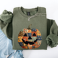 Jack o Lantern, Faux Quilt Pumpkin, Halloween, Fall, Autumn Sweatshirt