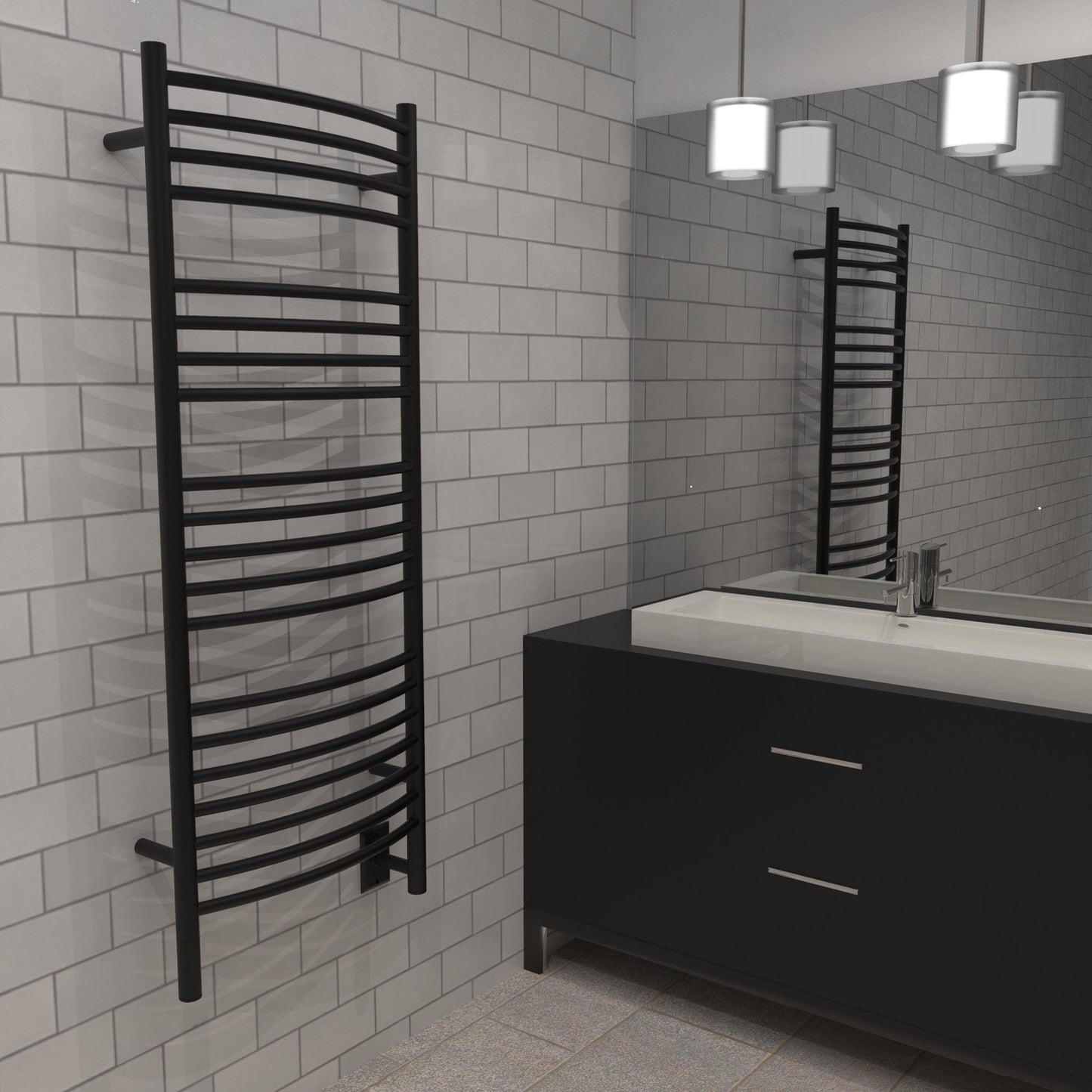 Jeeves Model D Curved 20 Bar Hardwired Towel Warmer