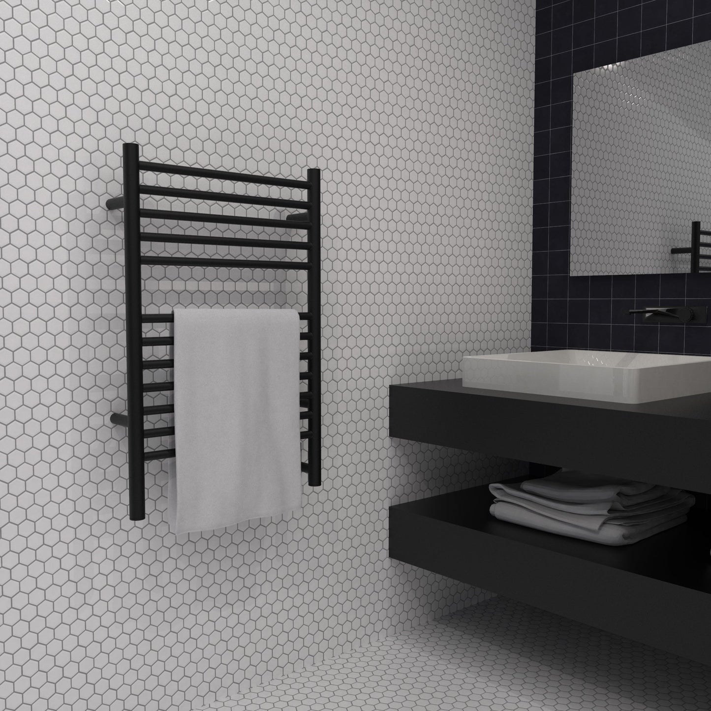Jeeves Model E Straight 12 Bar Hardwired Towel Warmer