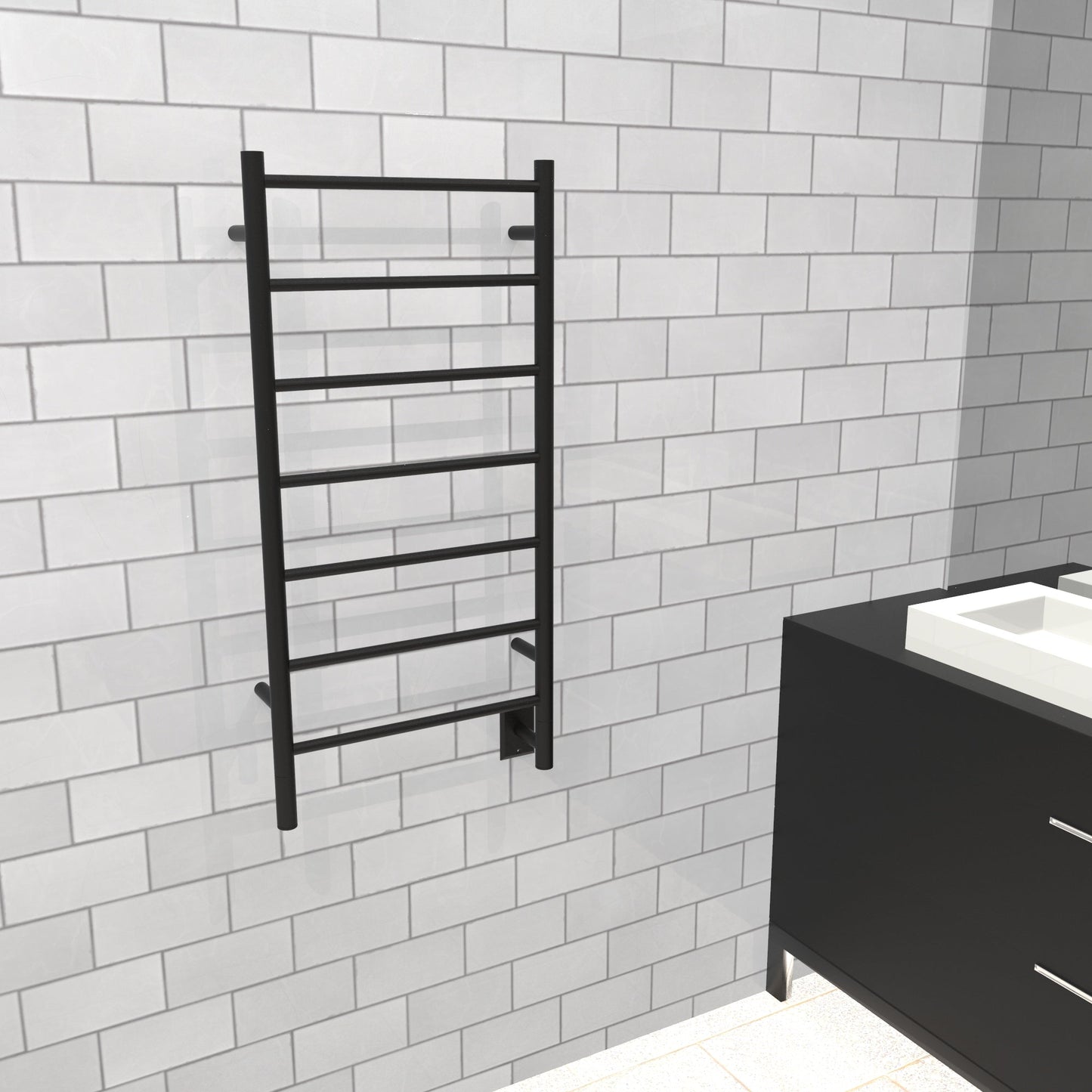 Jeeves Model F Straight 7 Bar Hardwired Drying Rack