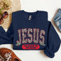 Jesus, Reason For The Season, Christmas, Religious, Christian, Leopard Print Sweatshirt