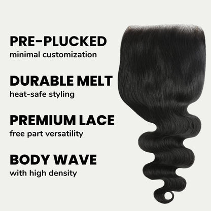 Jet Black Body Wave 7x7 HD Lace Human Hair Closure