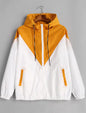Color Block Hooded Jacket with Elastic Waist (Summer)
