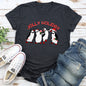 Jolly Holiday, Penguins, Christmas Super Soft Tees
