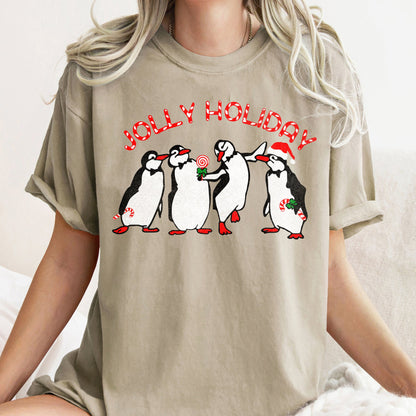 Jolly Holiday, Penguins, Christmas, Comfort Colors, Tshirt