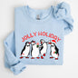 Jolly Holiday, Penguins, Christmas, Winter, Santa Sweatshirt