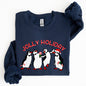 Jolly Holiday, Penguins, Christmas, Winter, Santa Sweatshirt