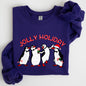 Jolly Holiday, Penguins, Christmas, Winter, Santa Sweatshirt