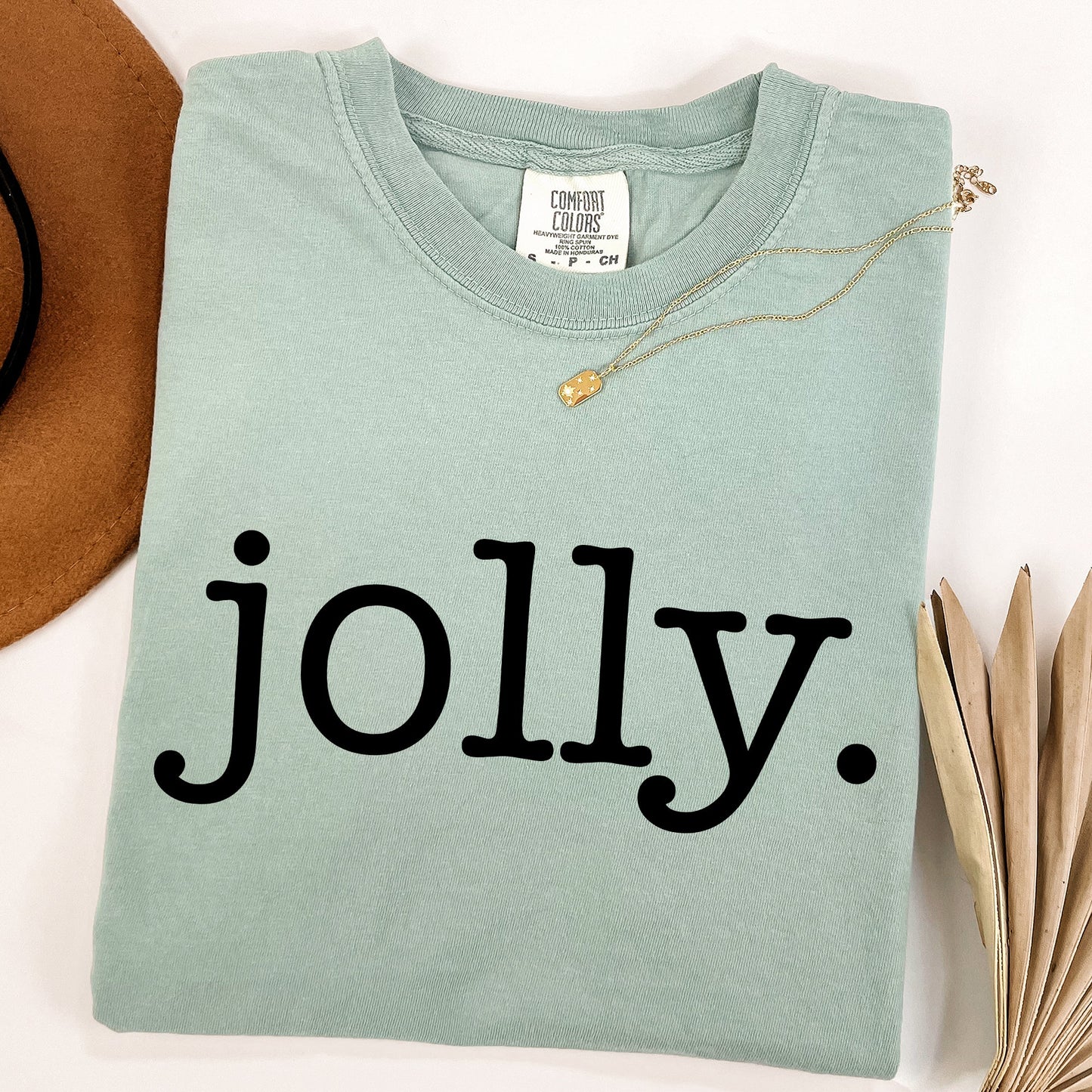 Jolly, Classic Minimalist, Christmas, Winter, Snow, Santa, Xmas Tshirt Comfort Colors T-Shirt