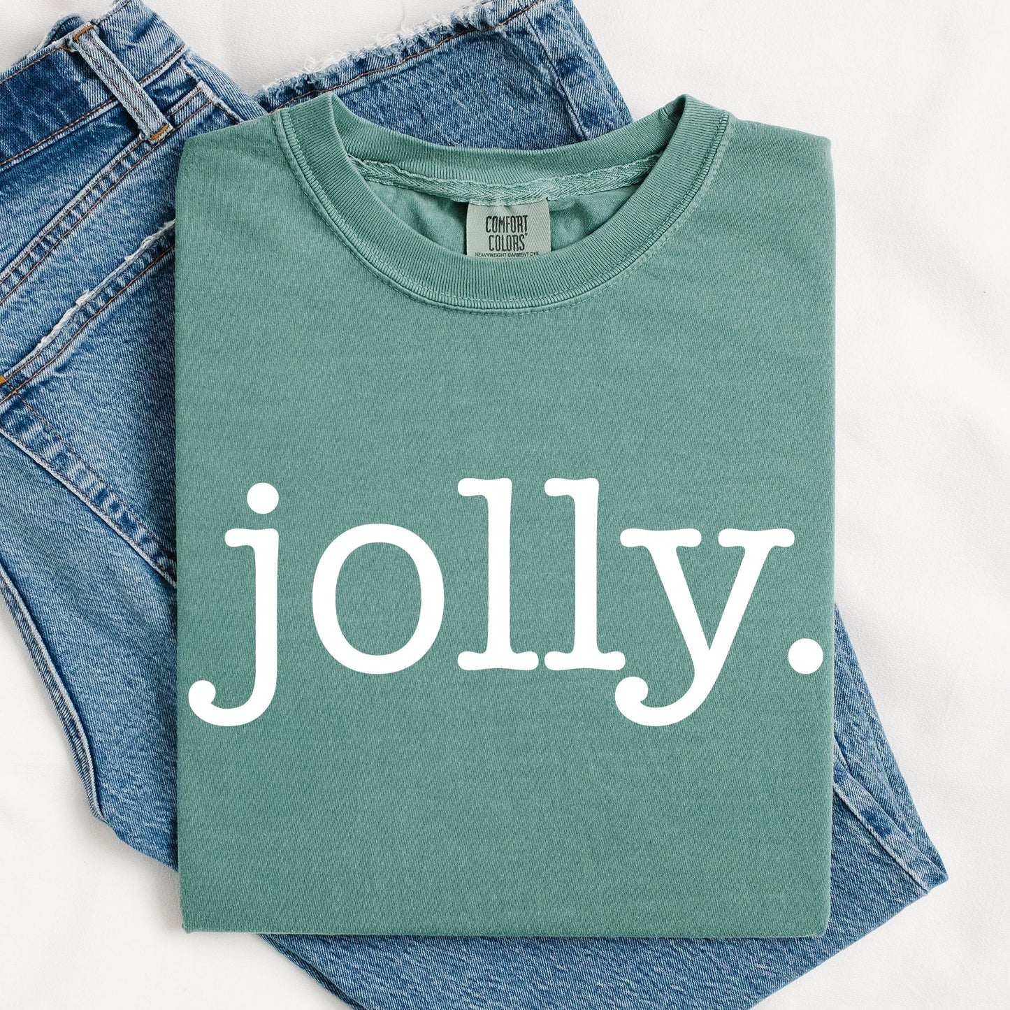 Jolly, Classic Minimalist, Christmas, Winter, Snow, Santa, Xmas Tshirt Comfort Colors T-Shirt