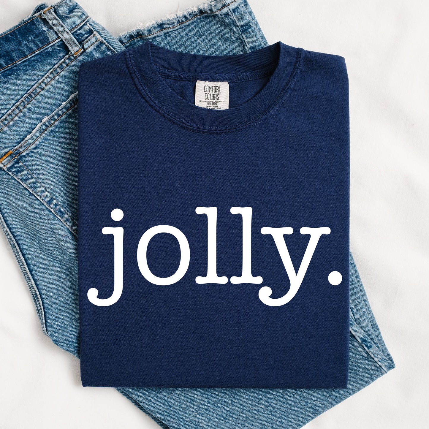 Jolly, Classic Minimalist, Christmas, Winter, Snow, Santa, Xmas Tshirt Comfort Colors T-Shirt