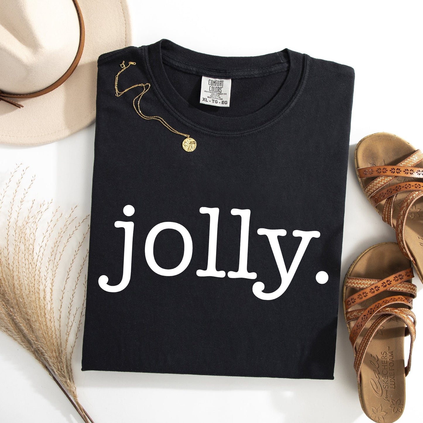 Jolly, Classic Minimalist, Christmas, Winter, Snow, Santa, Xmas Tshirt Comfort Colors T-Shirt