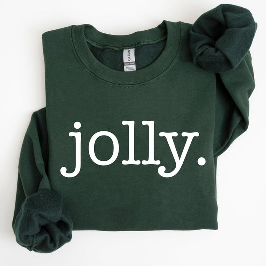 Jolly, Classic Minimalist, Christmas, Winter, Snow, Santa, Sweatshirt