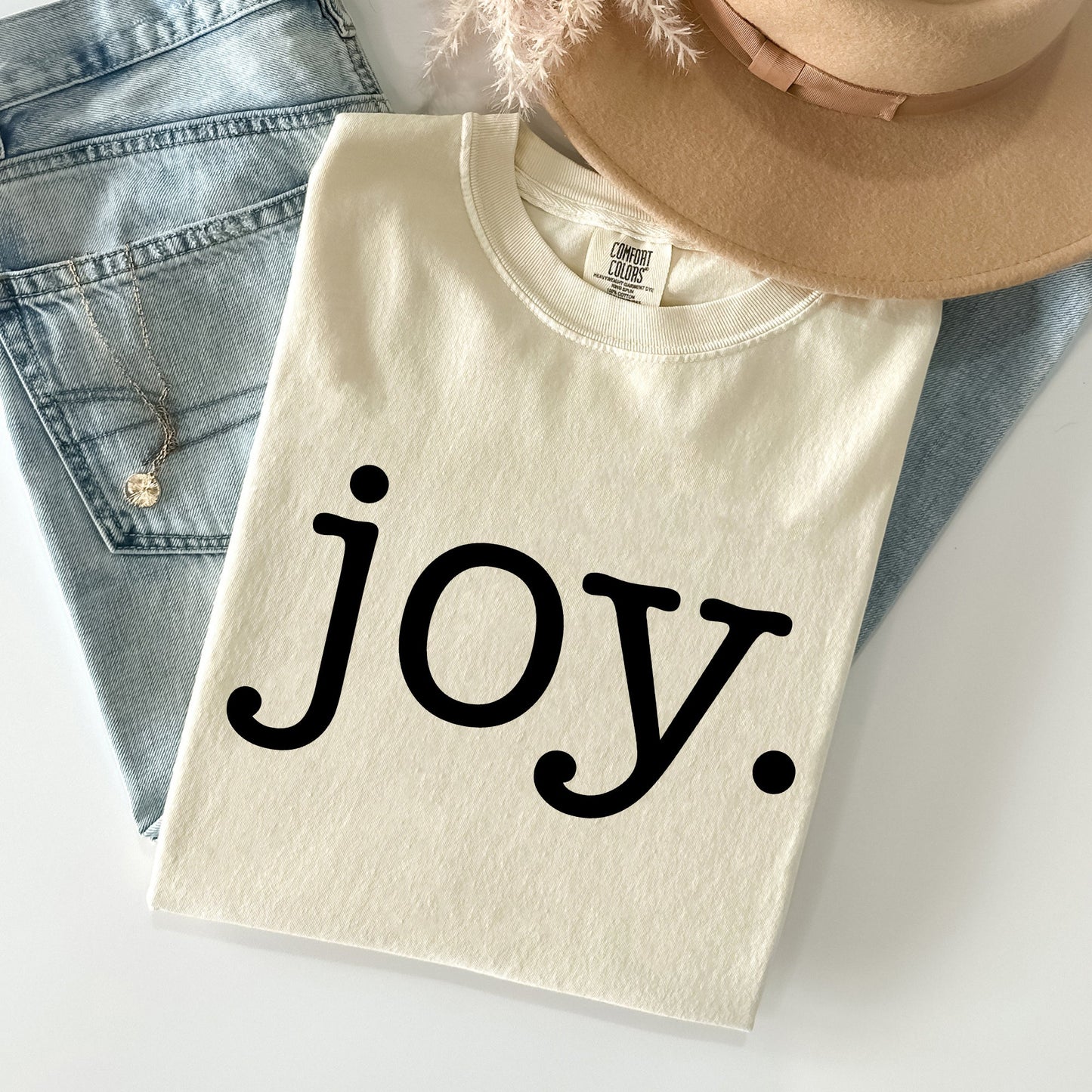 Joy, Classic Minimalist, Christmas, Winter, Snow, Santa, Xmas Tshirt Comfort Colors T-Shirt