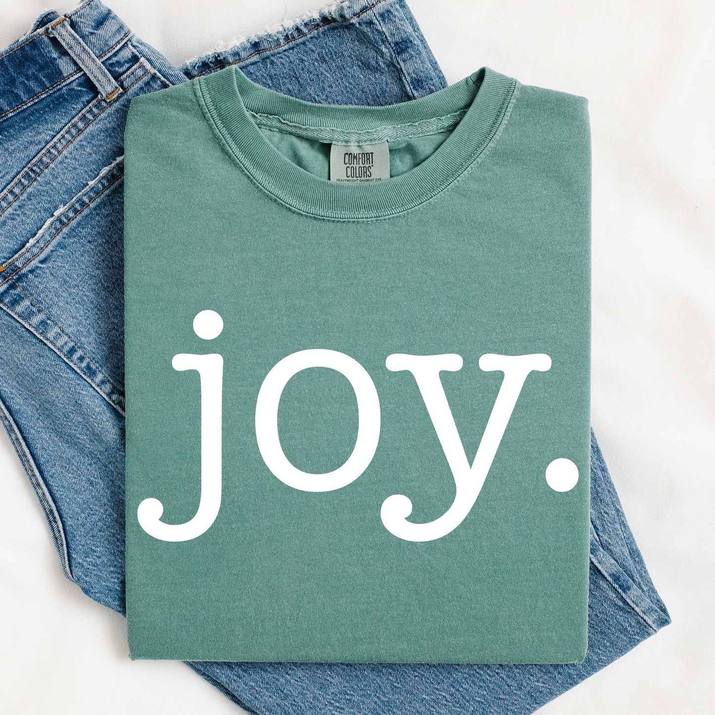 Joy, Classic Minimalist, Christmas, Winter, Snow, Santa, Xmas Tshirt Comfort Colors T-Shirt