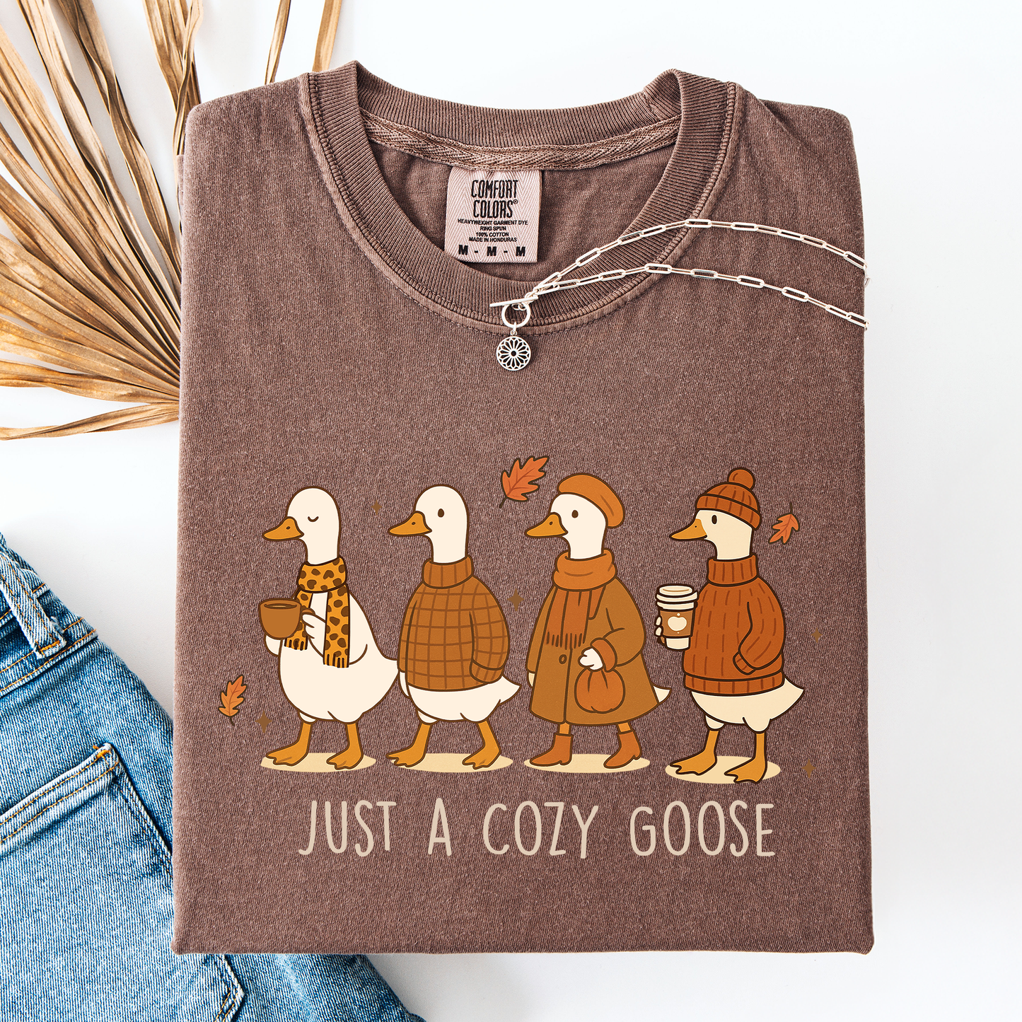 Just A Cozy Goose, Cute, Autumn, Fall, Pumpkin Spice, Comfort Colors T-Shirt
