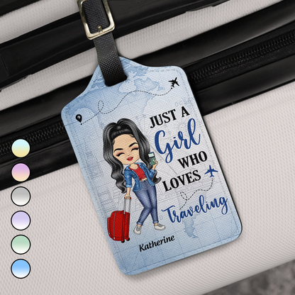 Just A Girl Boy Who Loves Traveling - Personalized Luggage Tag - Gift For Him, Her, Traveling Lovers