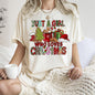 Just A Girl Who Loves Christmas, Santa, Hot Chocolate, Coffee, Comfort Colors, Tshirt