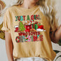 Just A Girl Who Loves Christmas, Santa, Hot Chocolate, Coffee, Comfort Colors, Tshirt