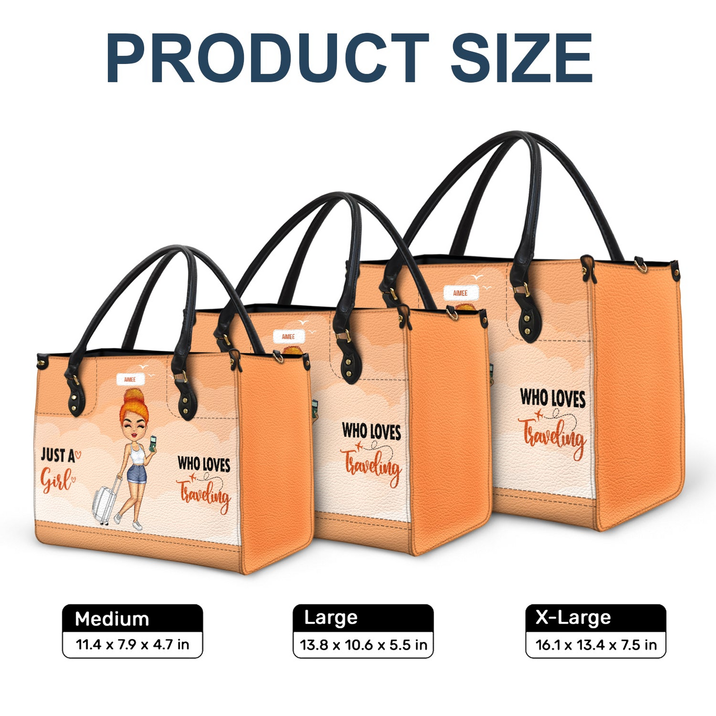 Just A Girl Who Loves Traveling - Custom Handbag - Personalized Gift For Women, Traveling Lovers, Vacation Lovers