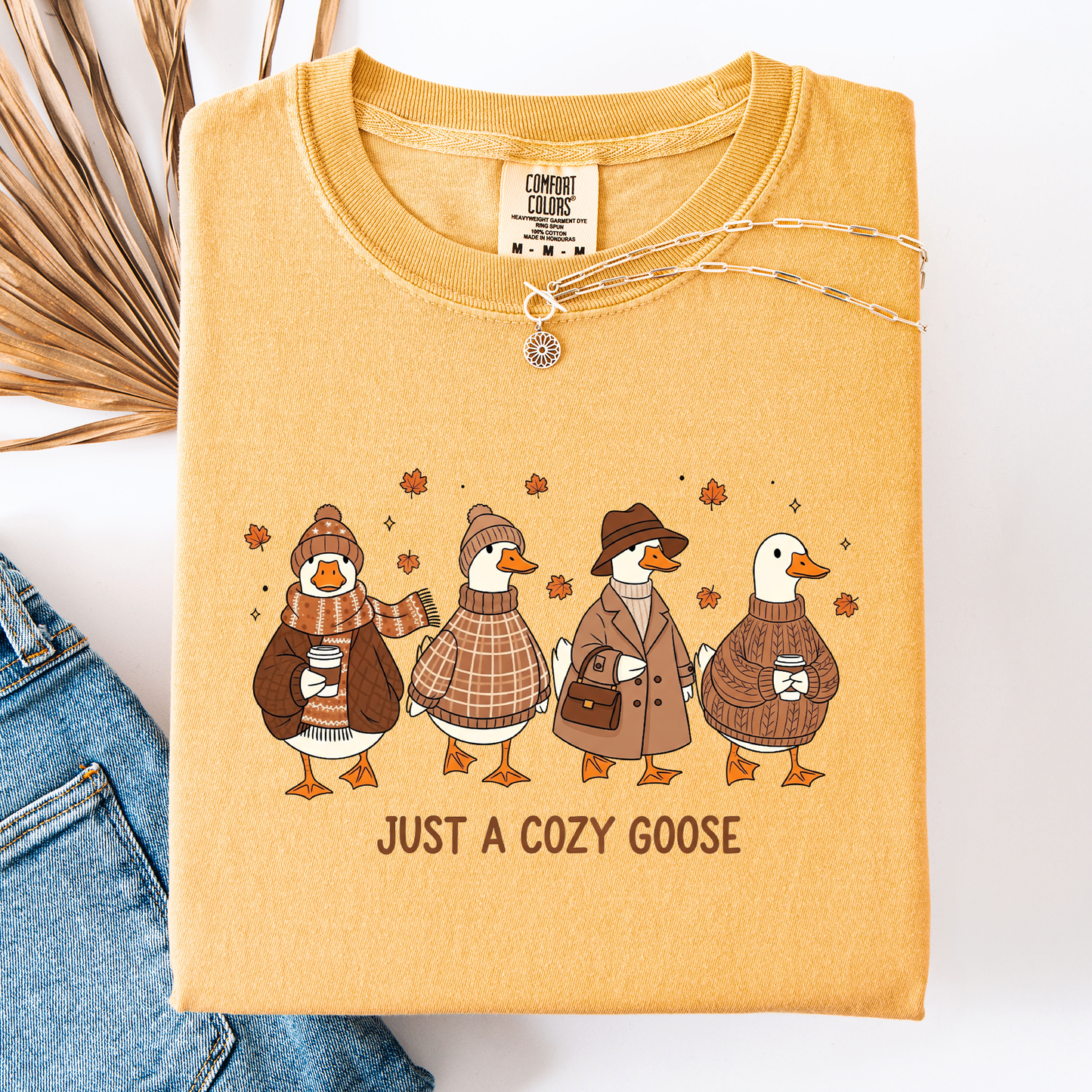 Just a Cozy Goose, Autumn Goose, Comfort Colors T-Shirt