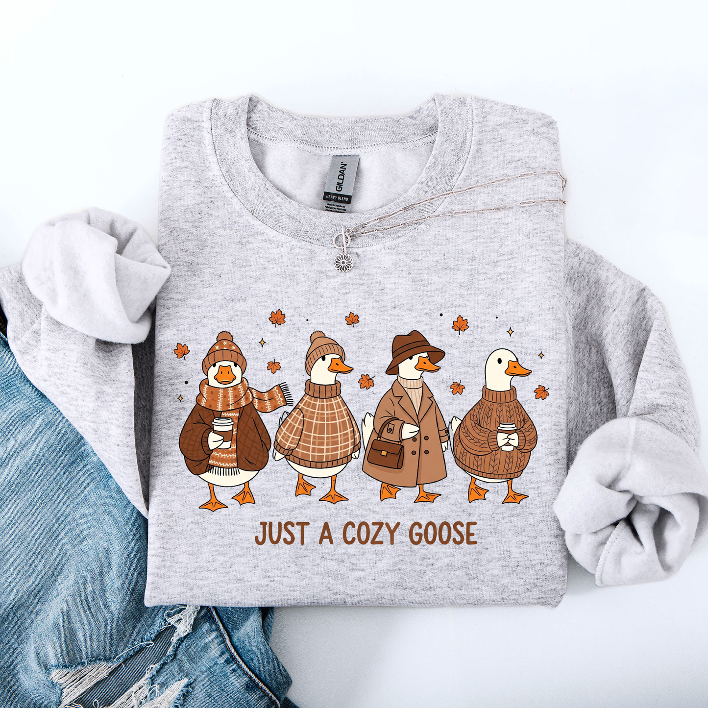 Just a Cozy Goose, Autumn Goose  Sweatshirt