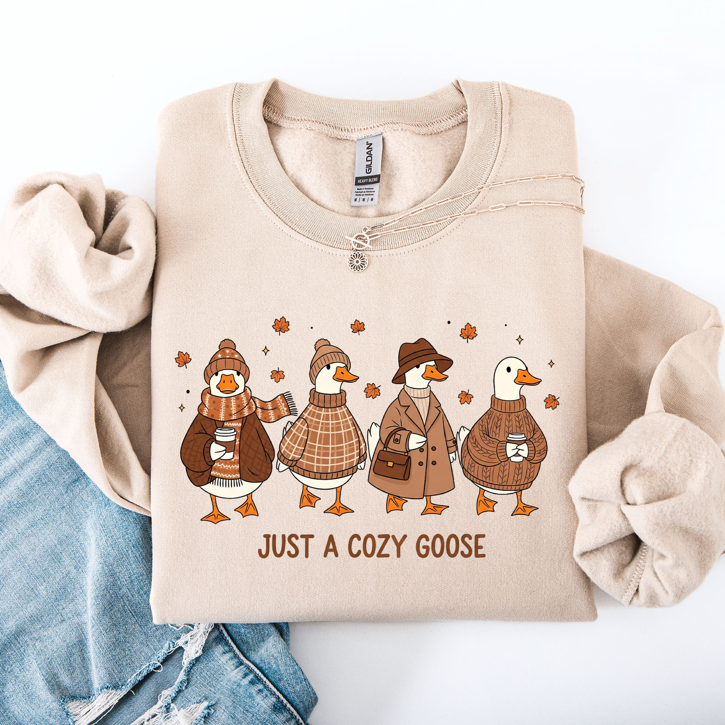 Just a Cozy Goose, Autumn Goose  Sweatshirt