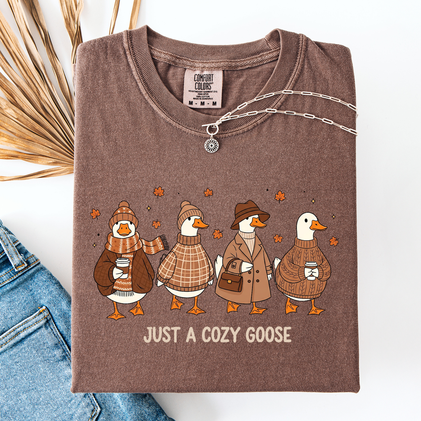Just a Cozy Goose, Autumn Goose, Comfort Colors T-Shirt