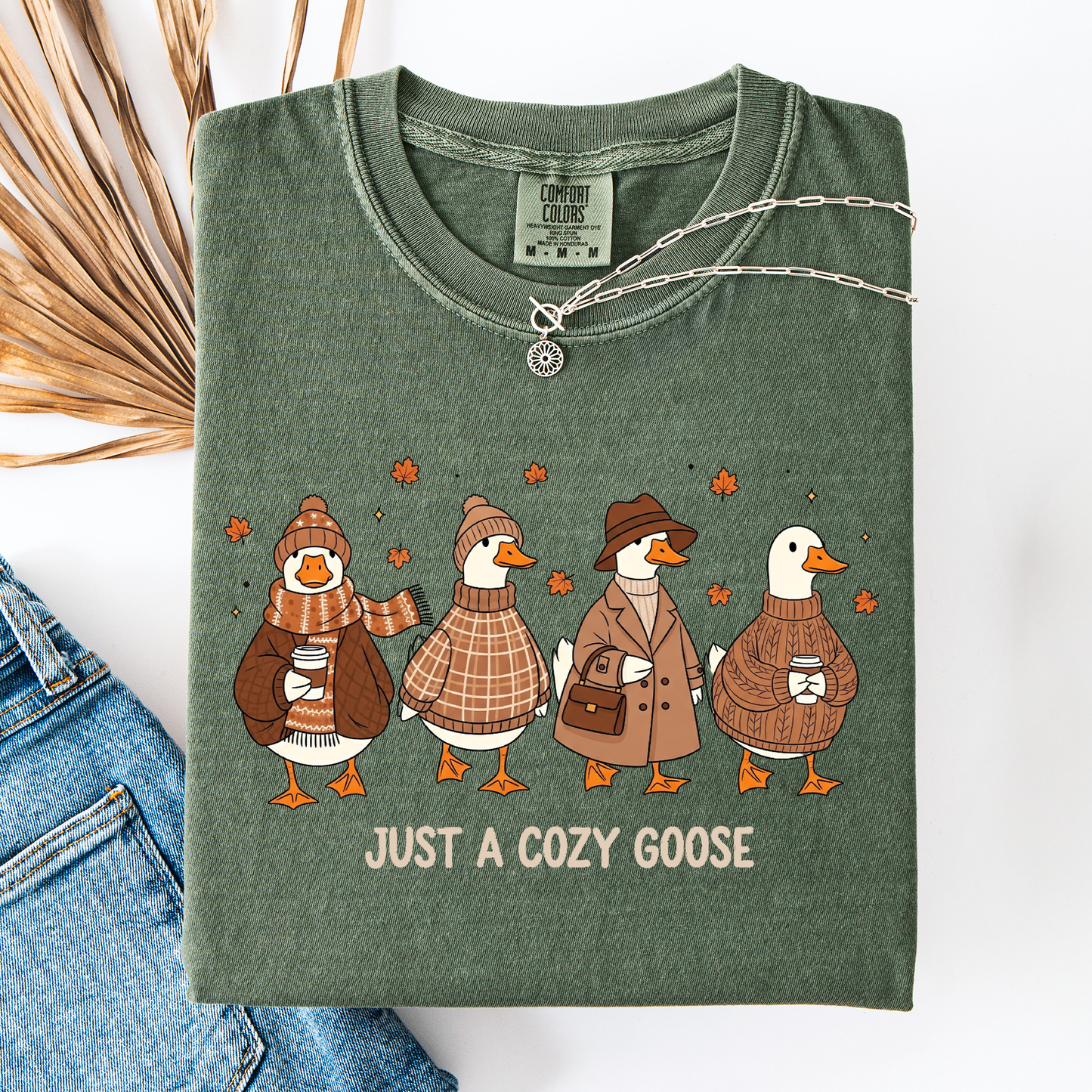 Just a Cozy Goose, Autumn Goose, Comfort Colors T-Shirt