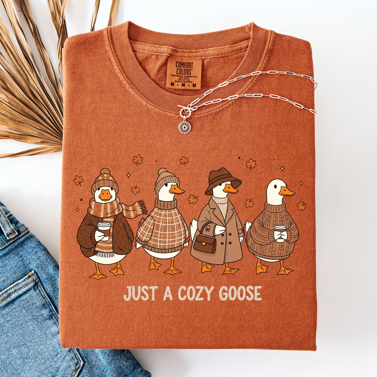 Just a Cozy Goose, Autumn Goose, Comfort Colors T-Shirt