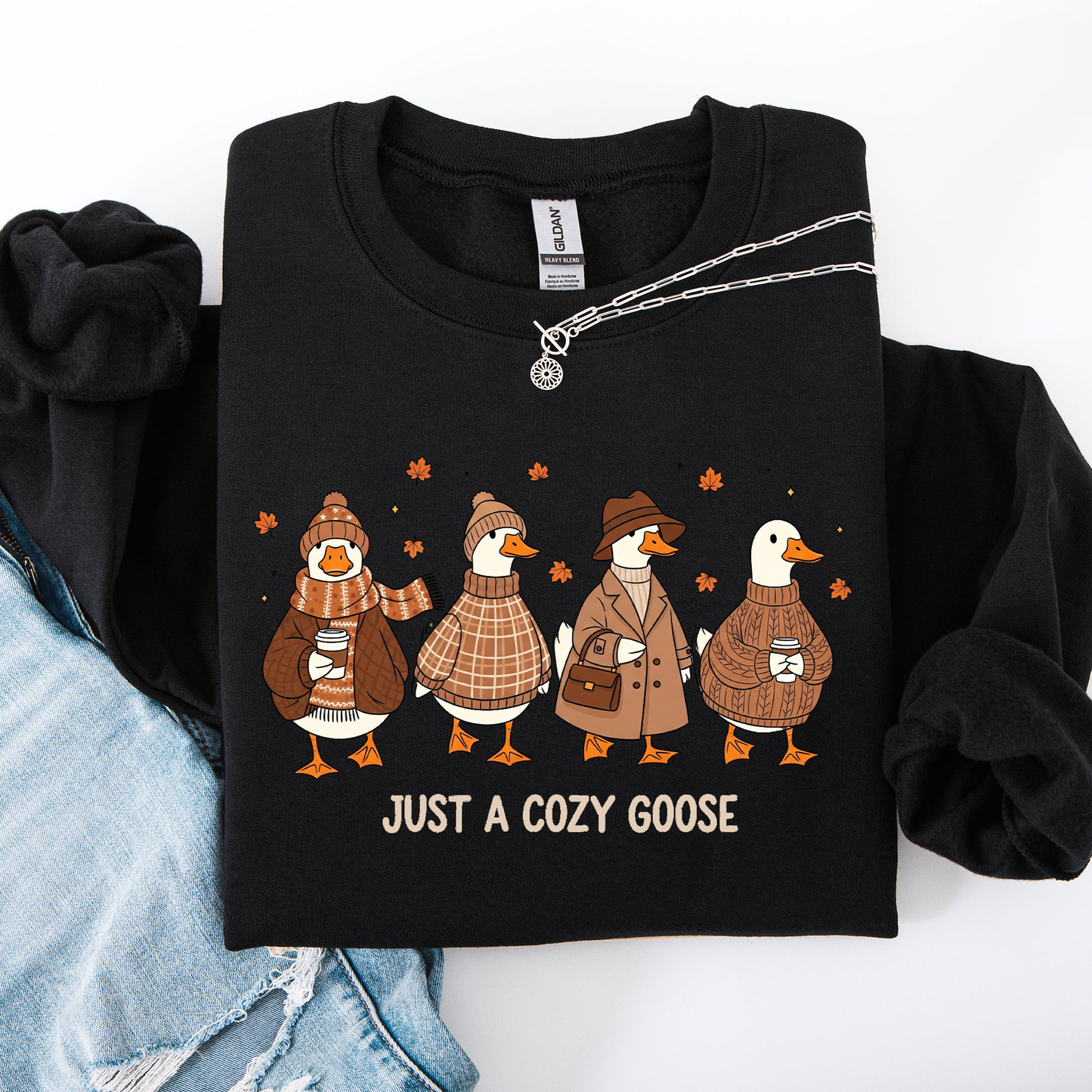 Just a Cozy Goose, Autumn Goose  Sweatshirt
