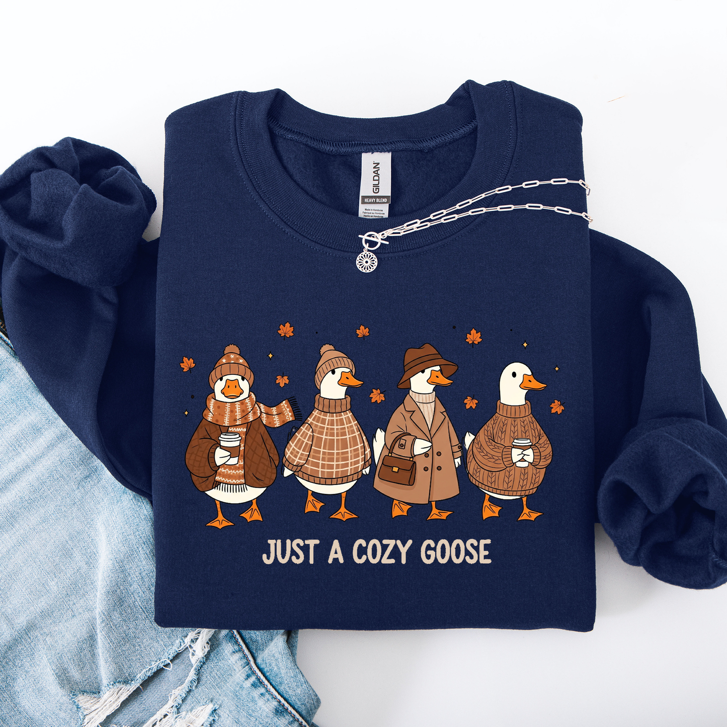 Just a Cozy Goose, Autumn Goose  Sweatshirt
