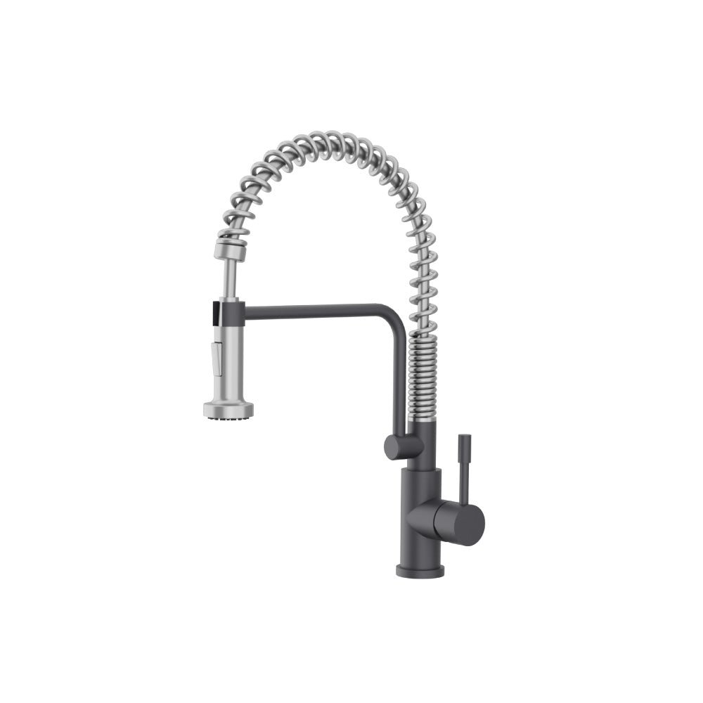 Flusso K.1200 Caso - Semi-Professional Dual Spray Stainless Steel Kitchen Faucet With Pull Out