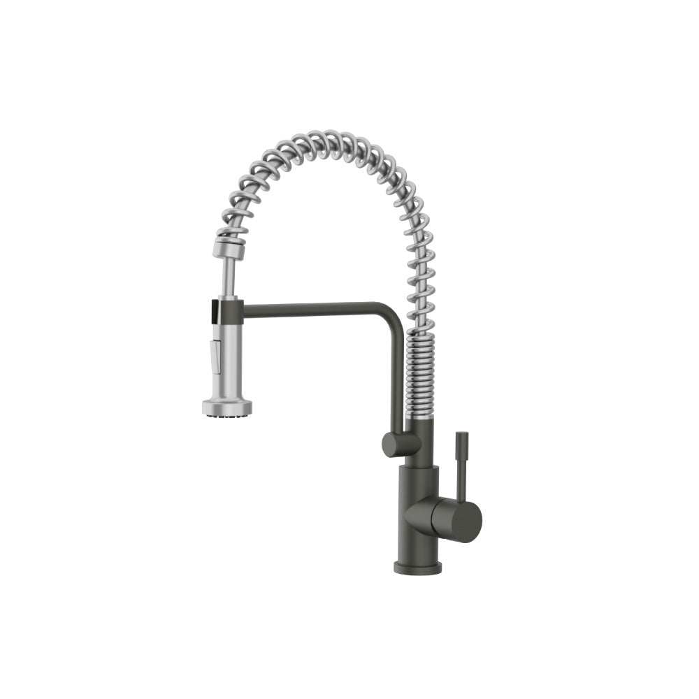 Flusso K.1200 Caso - Semi-Professional Dual Spray Stainless Steel Kitchen Faucet With Pull Out