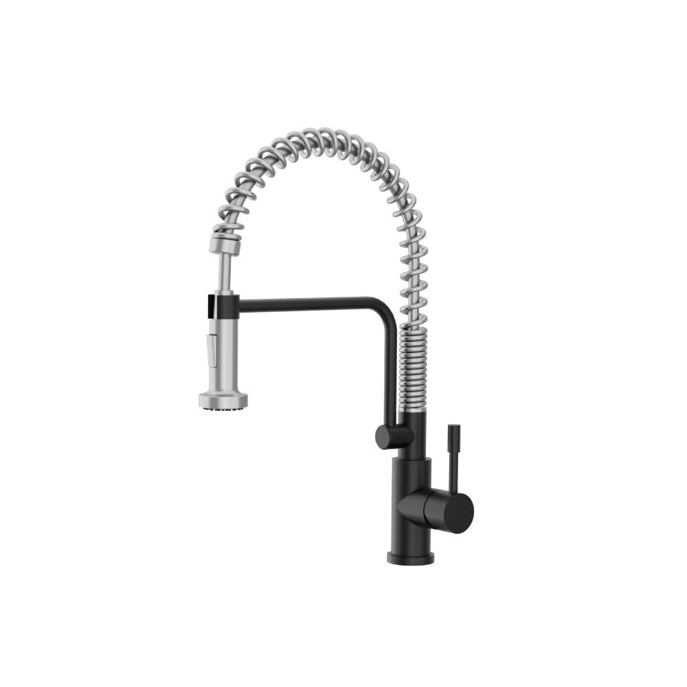 Flusso K.1200 Caso - Semi-Professional Dual Spray Stainless Steel Kitchen Faucet With Pull Out