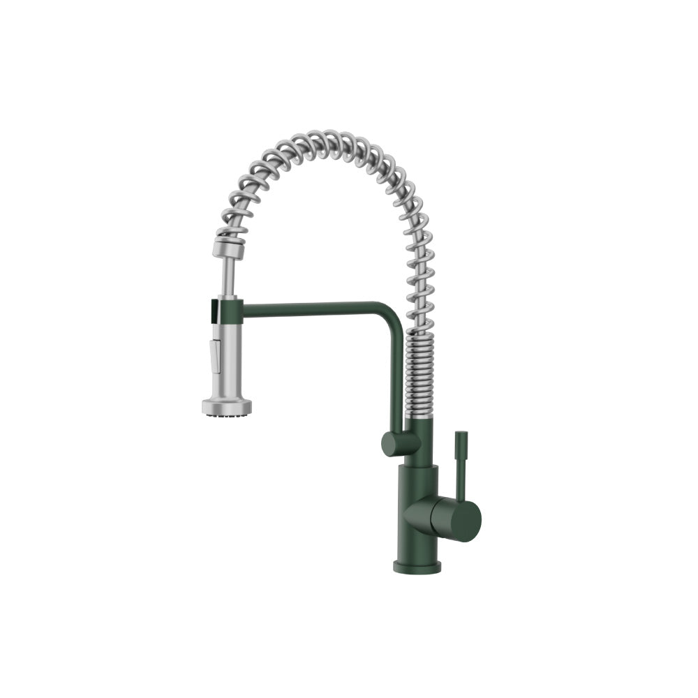 Flusso K.1200 Caso - Semi-Professional Dual Spray Stainless Steel Kitchen Faucet With Pull Out